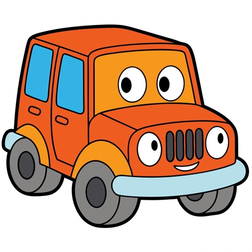 Car Theme Orange SUV Car Transparent Sticker